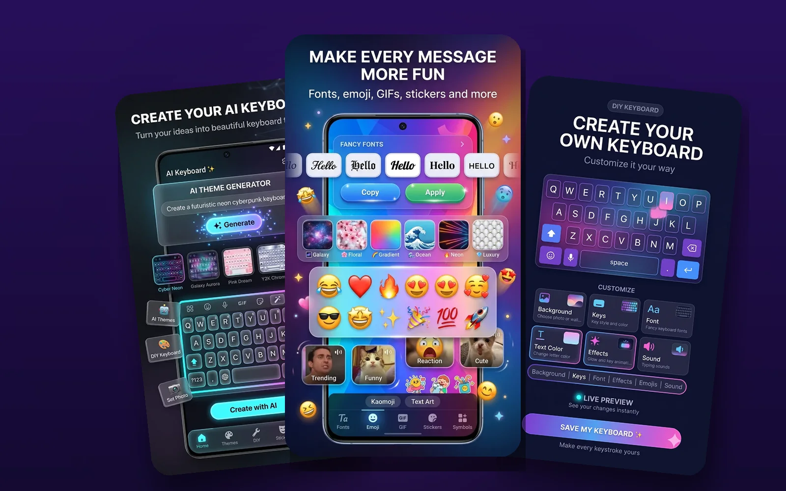AI Keyboard Themes & Fonts project