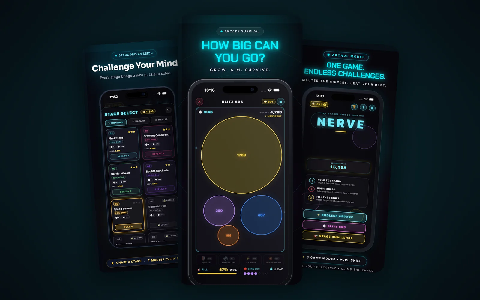 Nerve — Circle Puzzle Arcade project